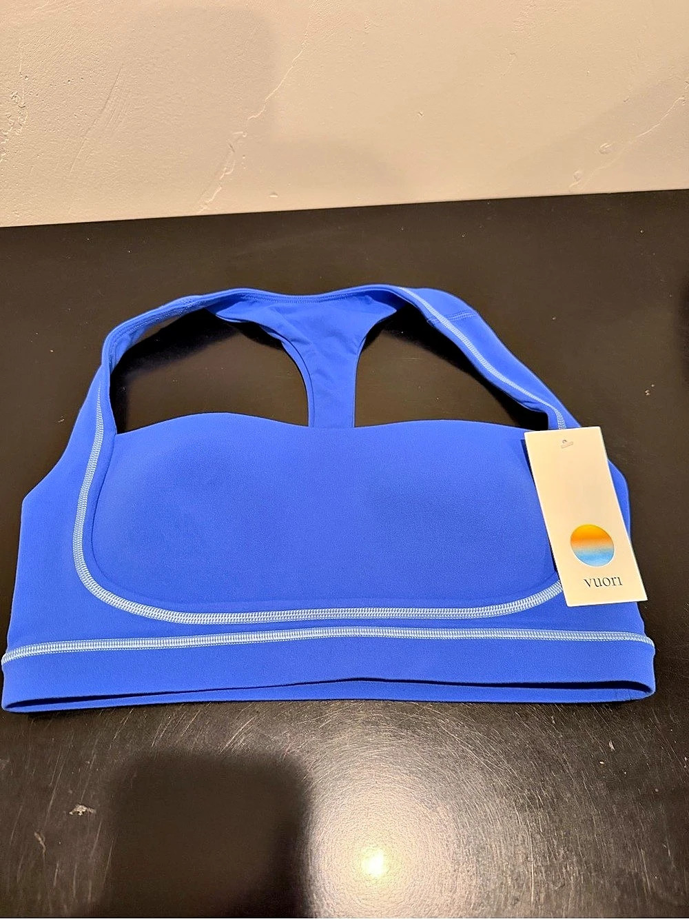 Vuori AllTheFeels Lineback Bra Cobalt Blue Athletic Bra Size Small NWT